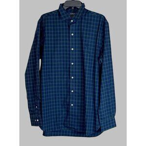 Polo Ralph Lauren Men Purepress Custom Fit Cotton Navy Green Plaid Shirt 16.5/42